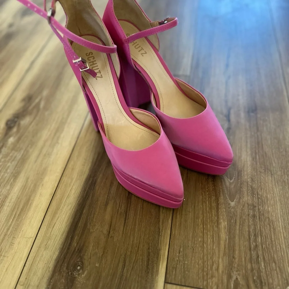 SCHUTZ womens elysee stacked platform high heels size 9B